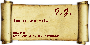 Imrei Gergely névjegykártya